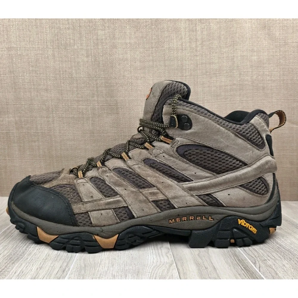 Merrell Moab 2 Mid Hiking Boots Mens 10.5W Earth Brown Suede Waterproof Trail